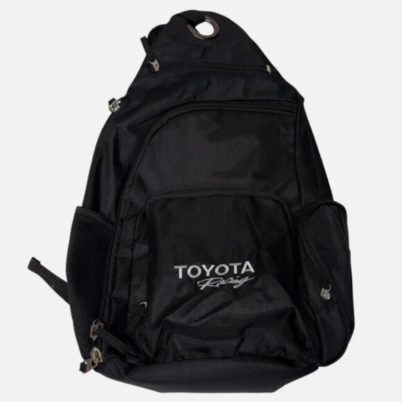 NWOT Toyota Racing Black Nylon Unisex Sling Backpack - Picture 1 of 4